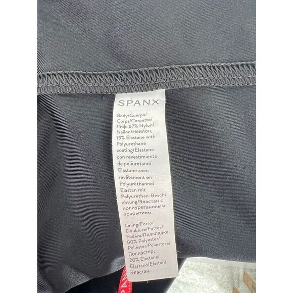 SPANX  Faux Leather Leggings in Black Stretch XL Petite - Picture 3 of 5